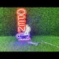 Vertical Coffee Cup Neon Open Sign Video