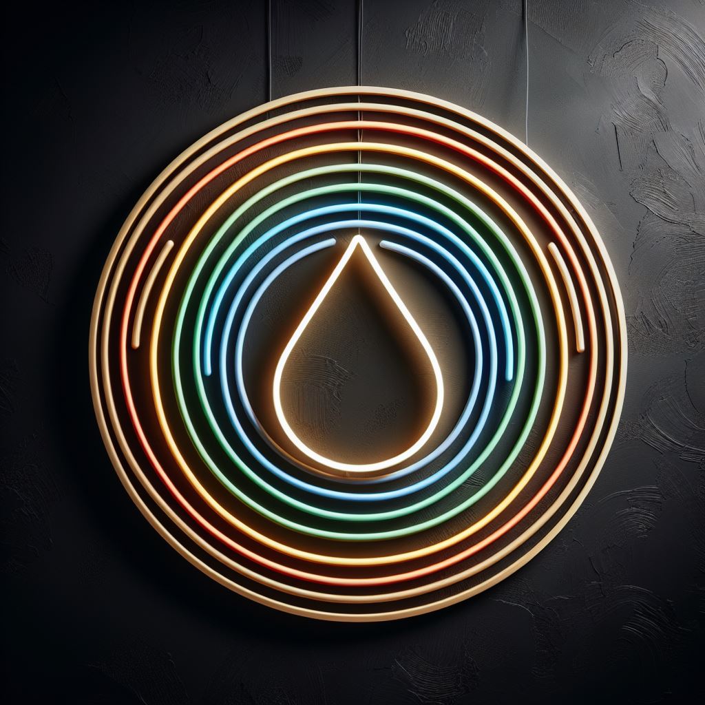 rainbow circle drop neon sign