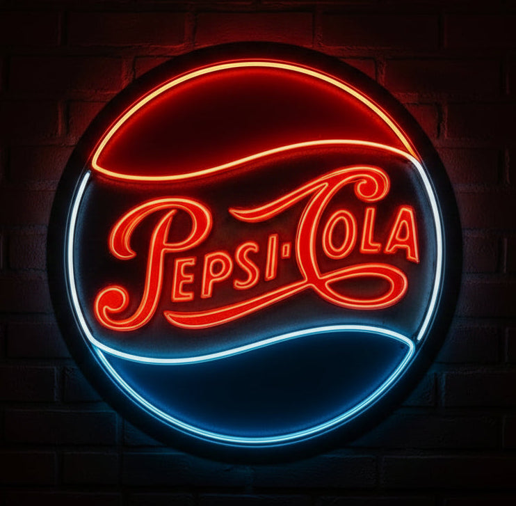 retro pepsi cola neon sign
