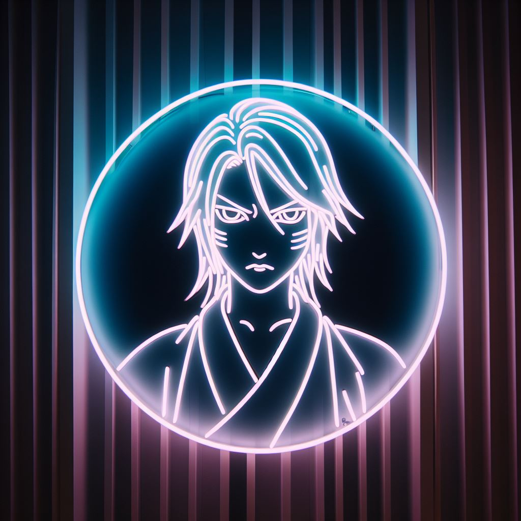 rukia kuchiki from bleach neon sign