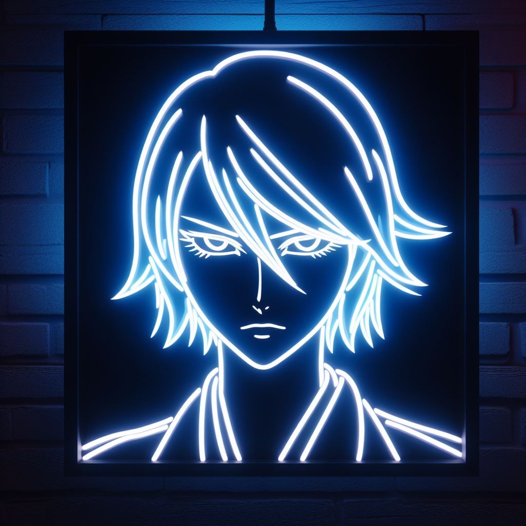 rukia kuchiki from bleach neon sign