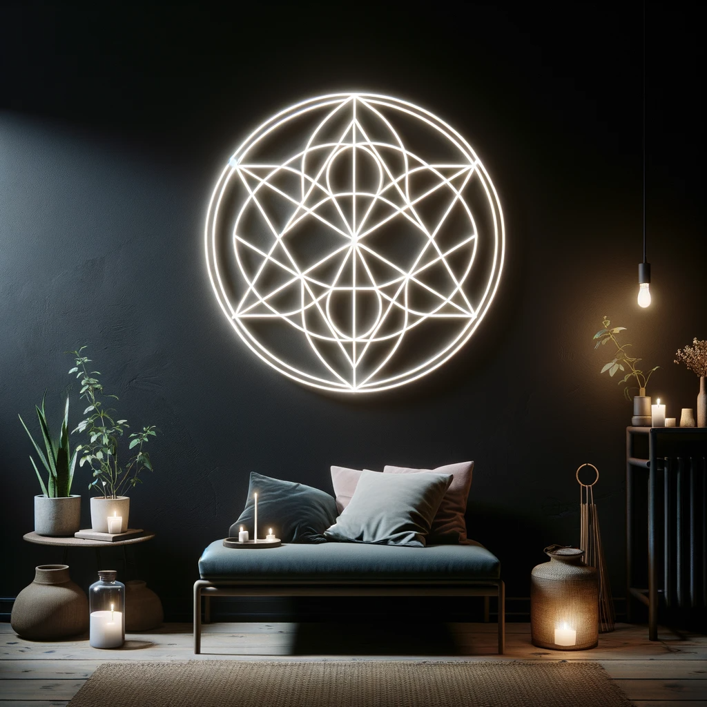 sacred geometric neon sign
