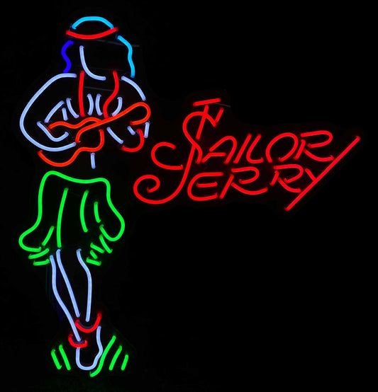 Retro Sailor Jerry Hulu Girl Neon Sign