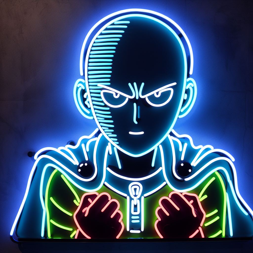 saitama anime neon sign