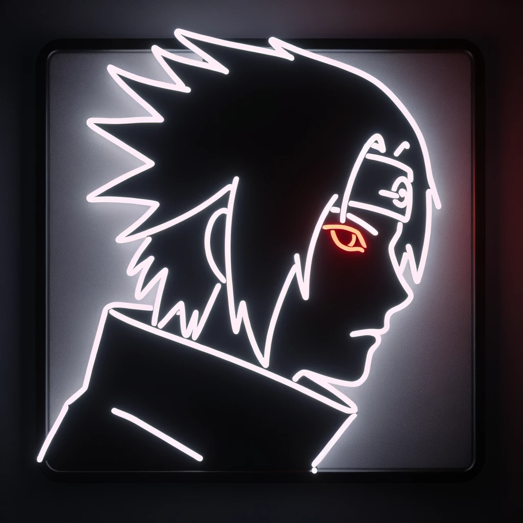 sasuke uchiha neon sign