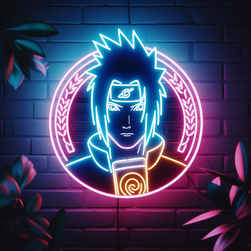 sasuke uchiha neon sign