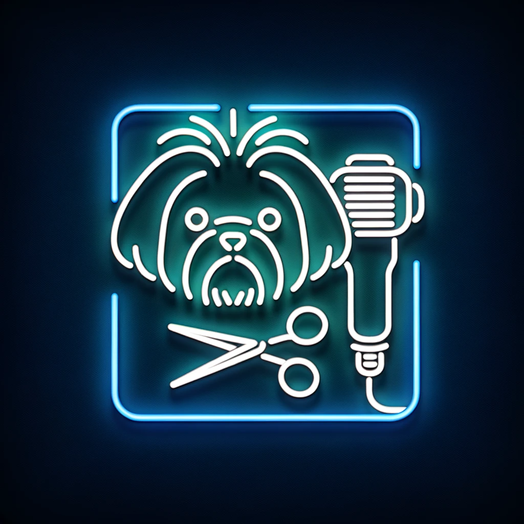 shih tzu grooming blow dryer neon sign