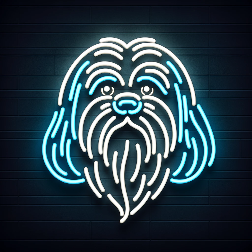 shih tzu head neon sign