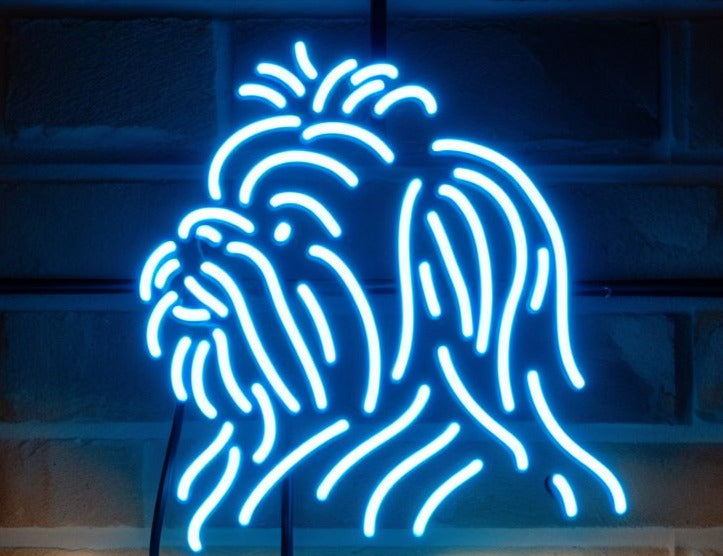 shih tzu side view neon sign