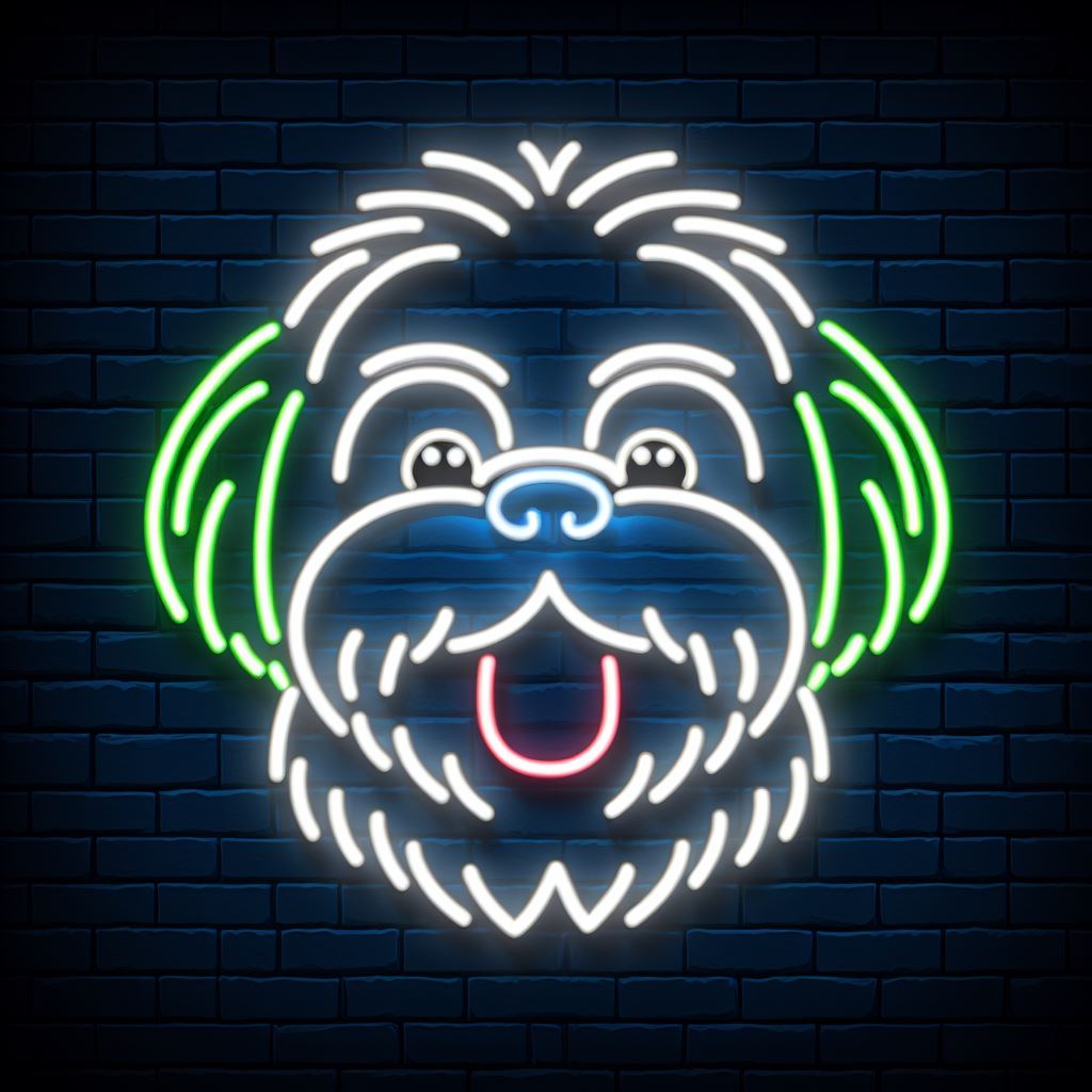 happy shih tzu neon sign