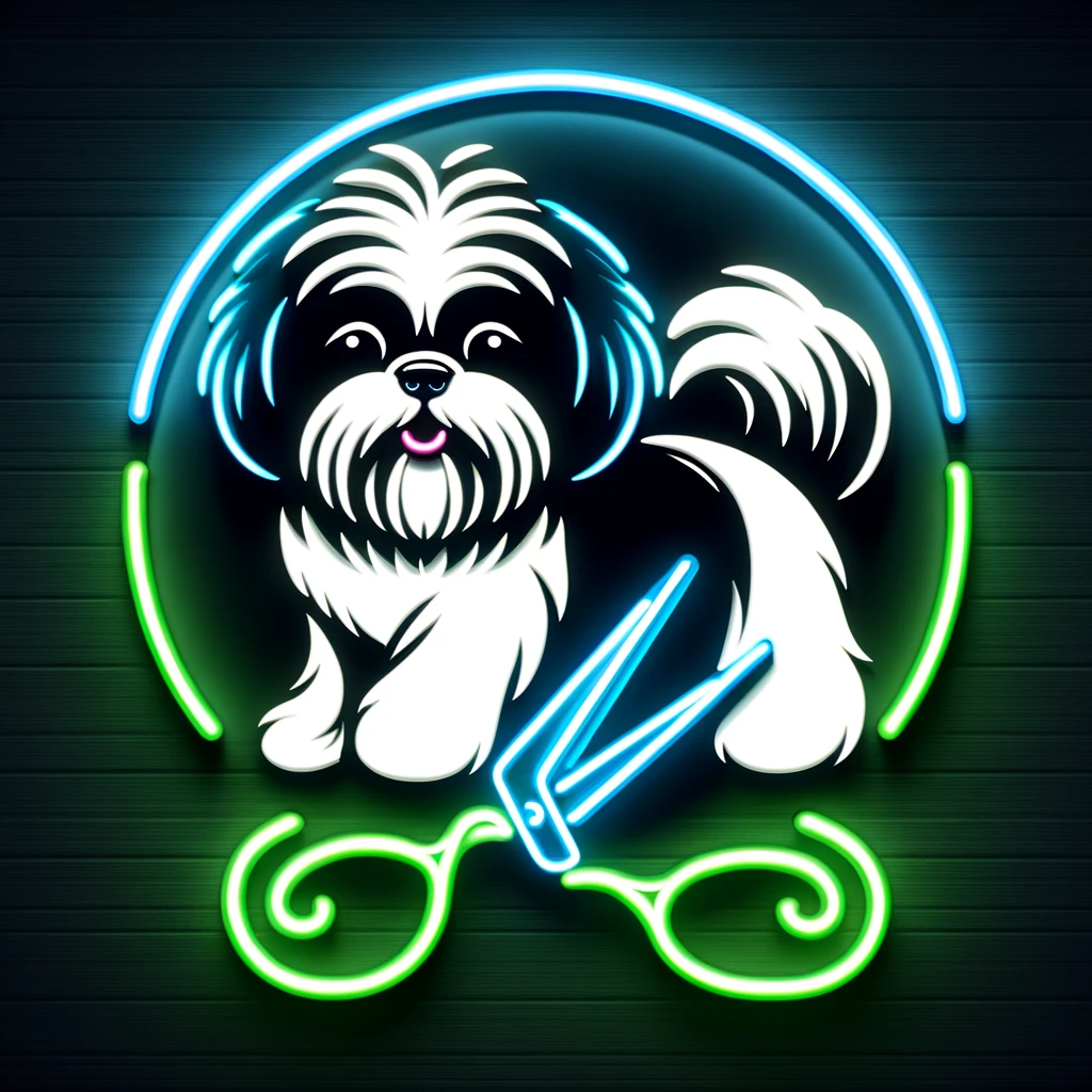 shih tzu dog grooming neon sign