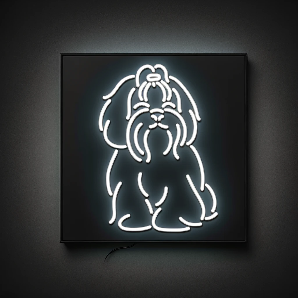 simple shih tzu neon sign