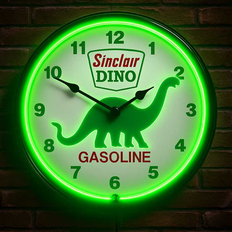 Sinclair Dino Neon Clock – NeonSignly.com
