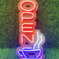 Vertical Coffee Neon Open Sign