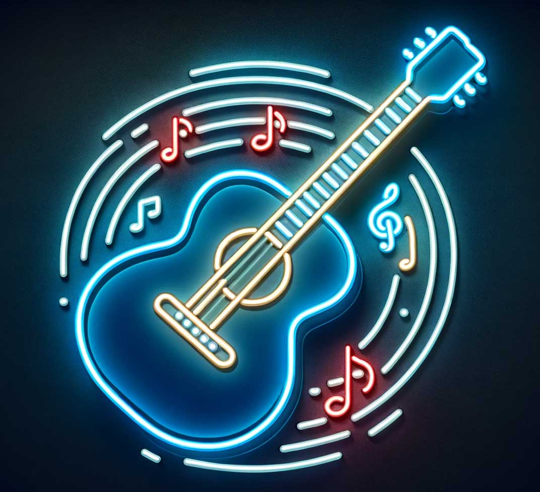 Vintage Guitar Neon Sign