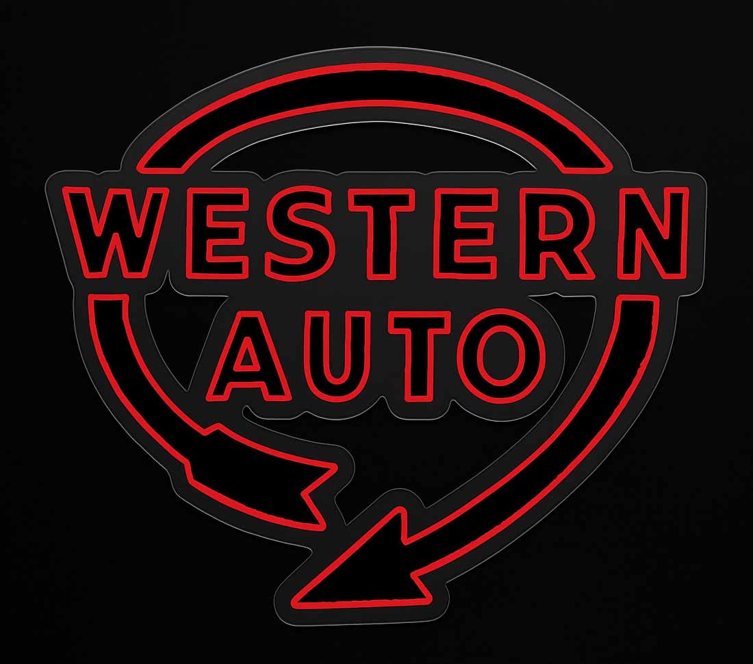 Western Auto Neon Sign All Red