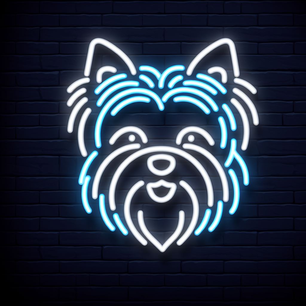 yorkshire terrier neon sign