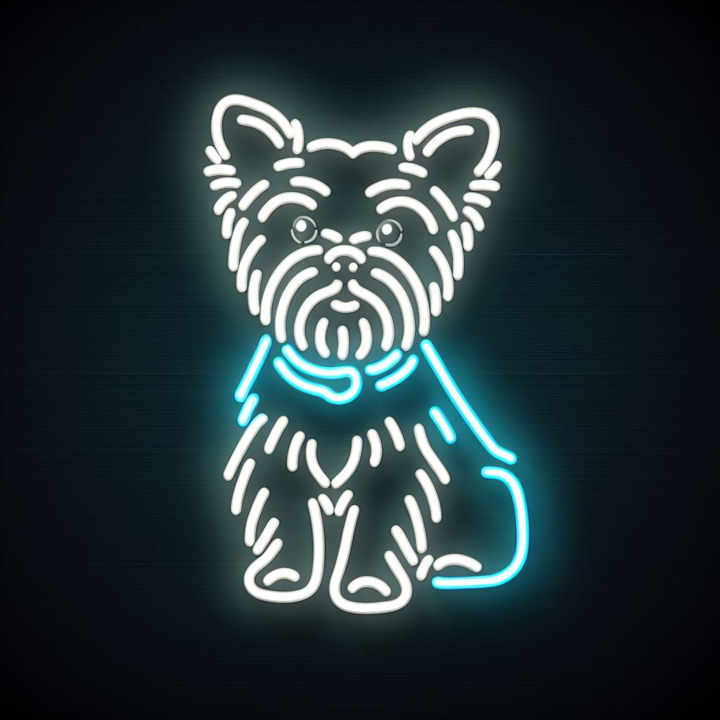 yorkshire terrier neon sign