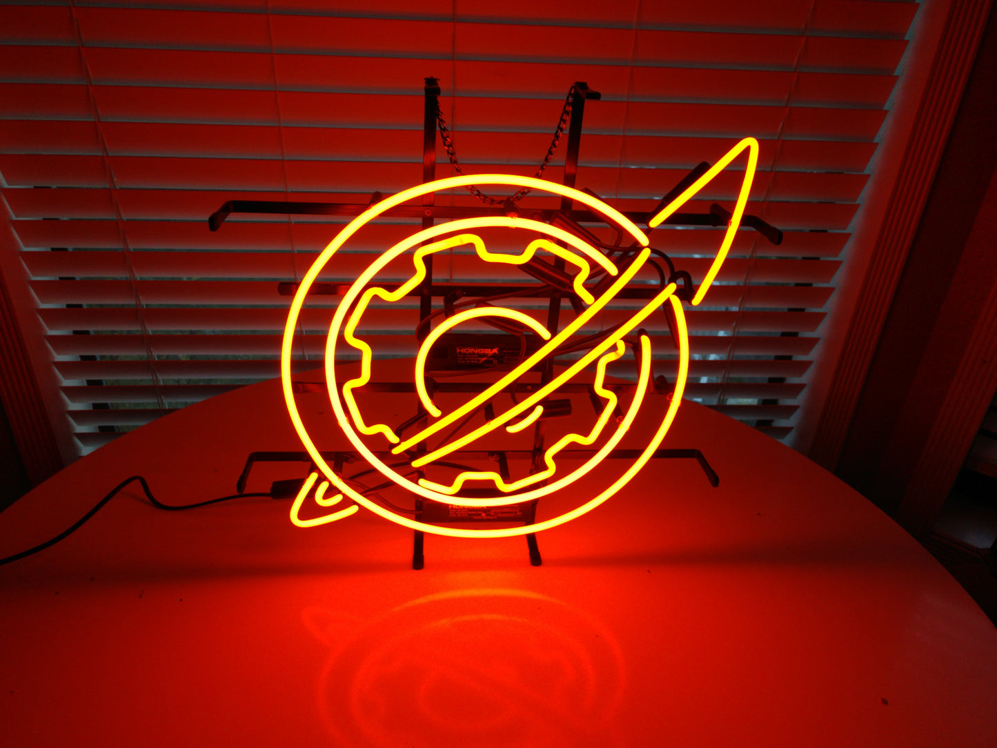 Gear Arrow Logo Neon Sign