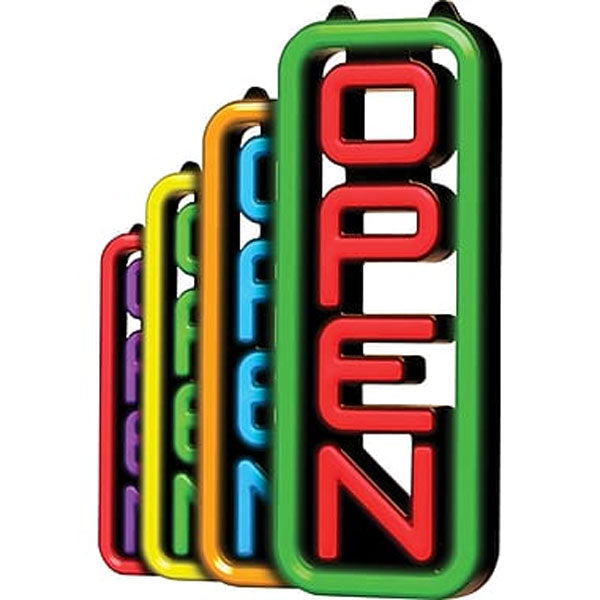 Green Light Innovations Spectrum Vertical Open Sign