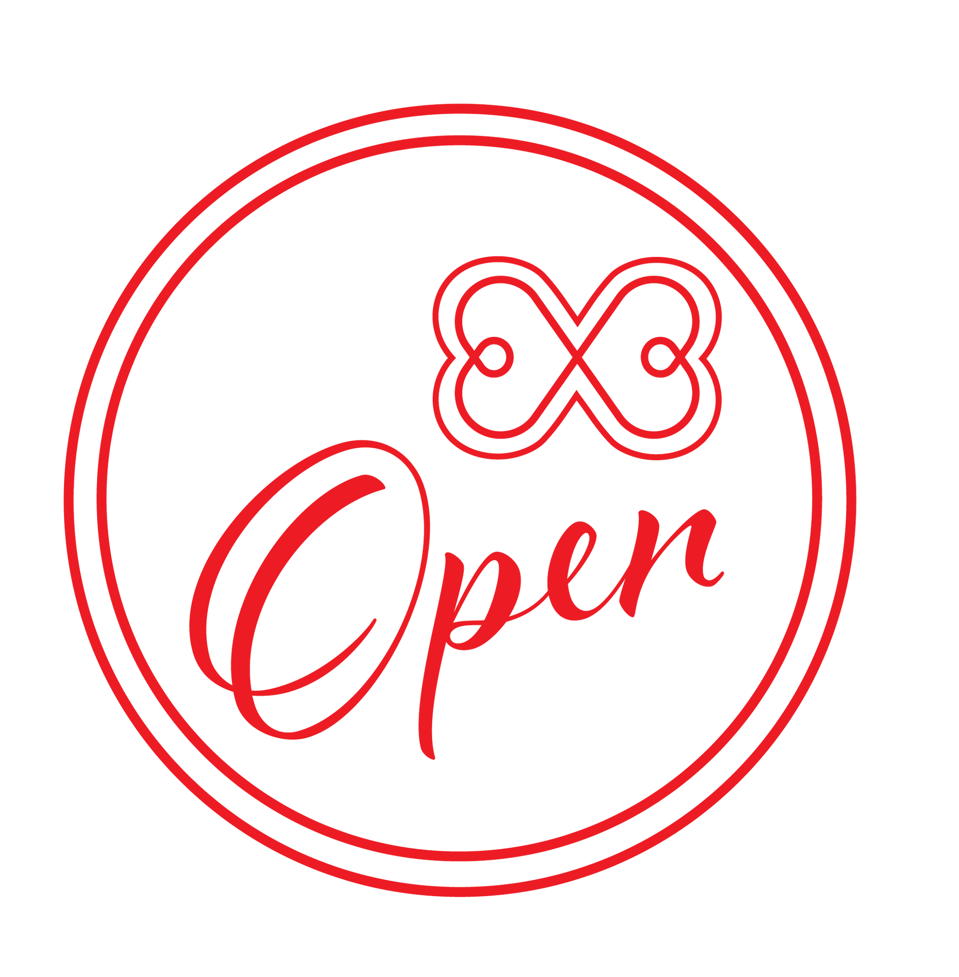 Circle Open Neon Sign mock up