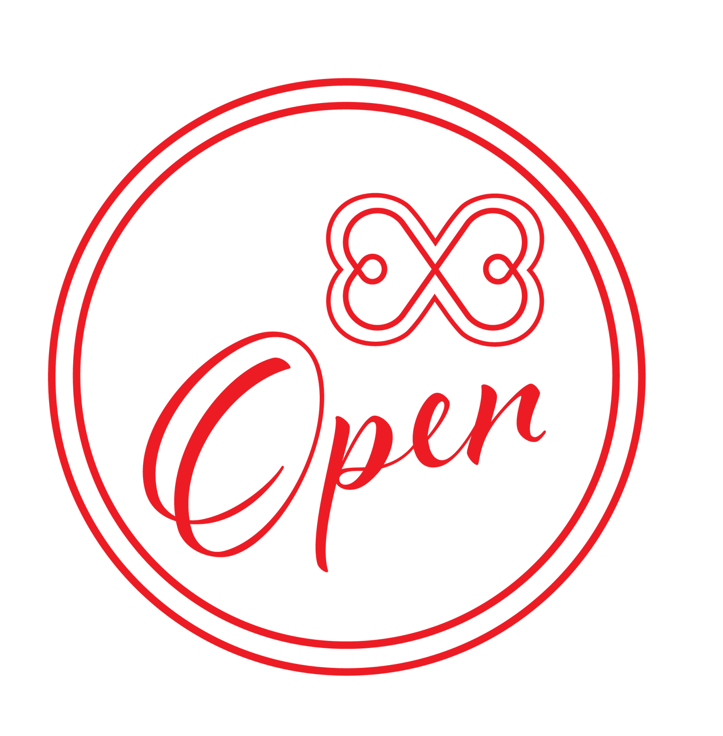 Circle Open Neon Sign mock up