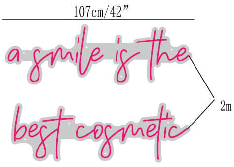 a smile is the best cosmetic neon sign mockup