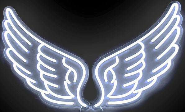 White Angel Wings Neon Sign