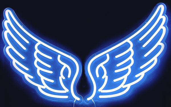 Blue Angel Wings Neon Sign