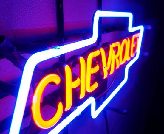 Chevrolet neon sign