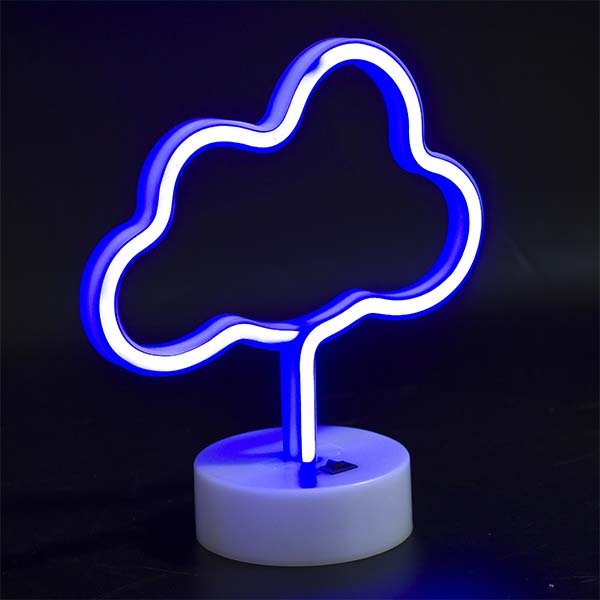 cloud neon sign on stand