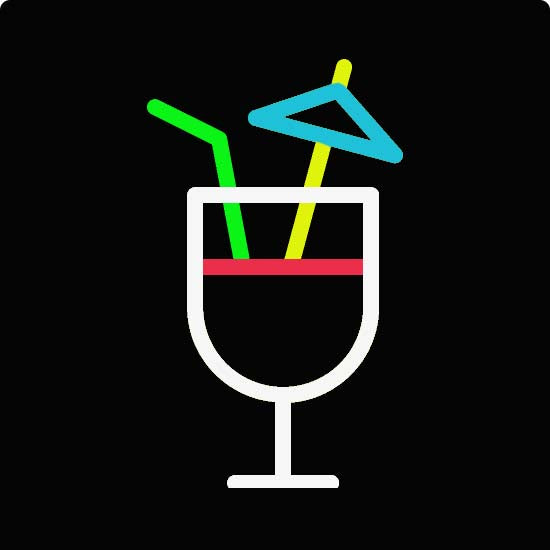 cocktail glass neon sign