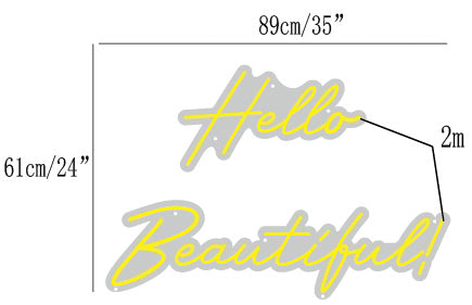 Hello Beautiful! neon sign mockup