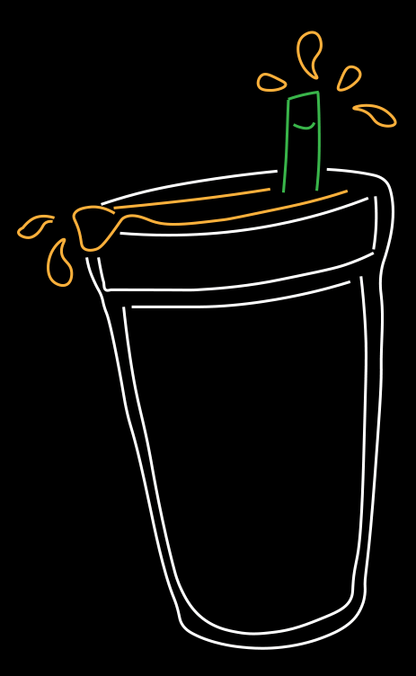 Spilling Drink Neon Sign