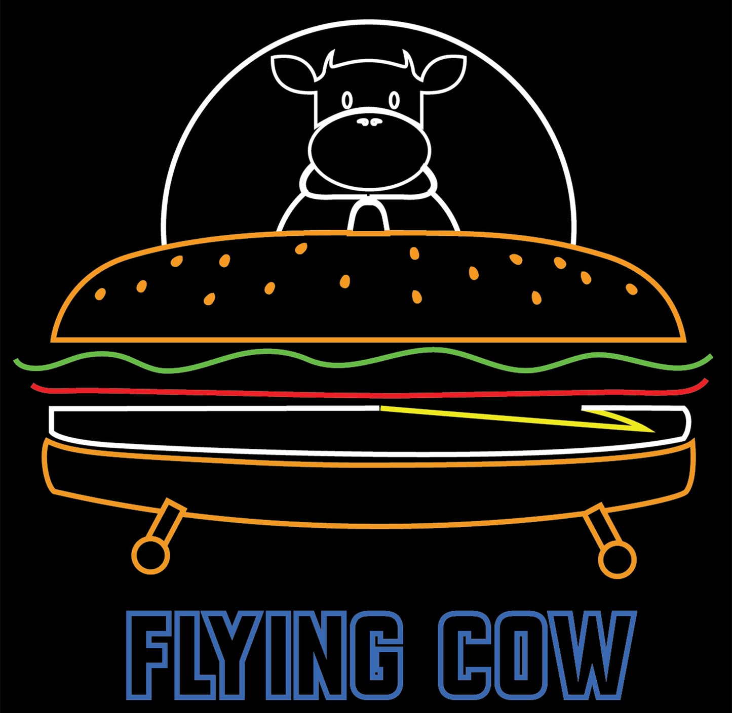 Custom Flying Cow Neon Sign