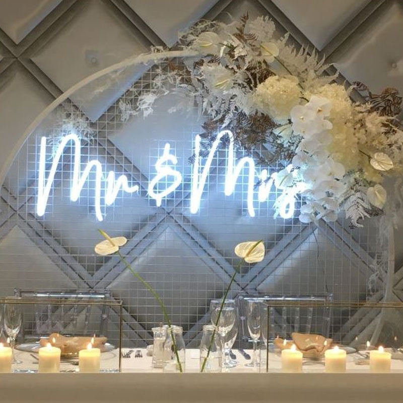 Mr & Mrs Neon Sign Backdrop