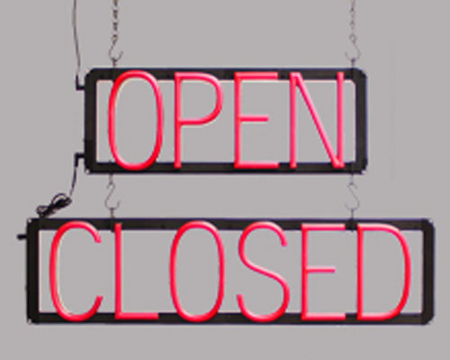 Neon Open Closed Sign Off