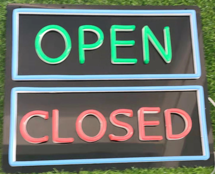 Open Closed Neon Sign Turned Off