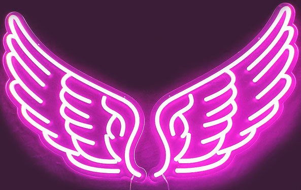 Pink Angel Wings Neon Sign
