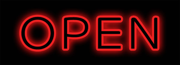 Red Outlined Neon Open Sign