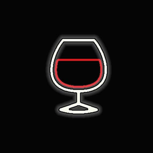 Short wine glass neon sign