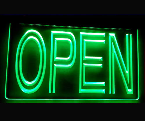 Affordable LED Open Sign - Comes In 3 Colors