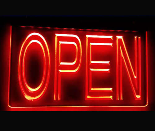 Affordable LED Open Sign - Comes In 3 Colors