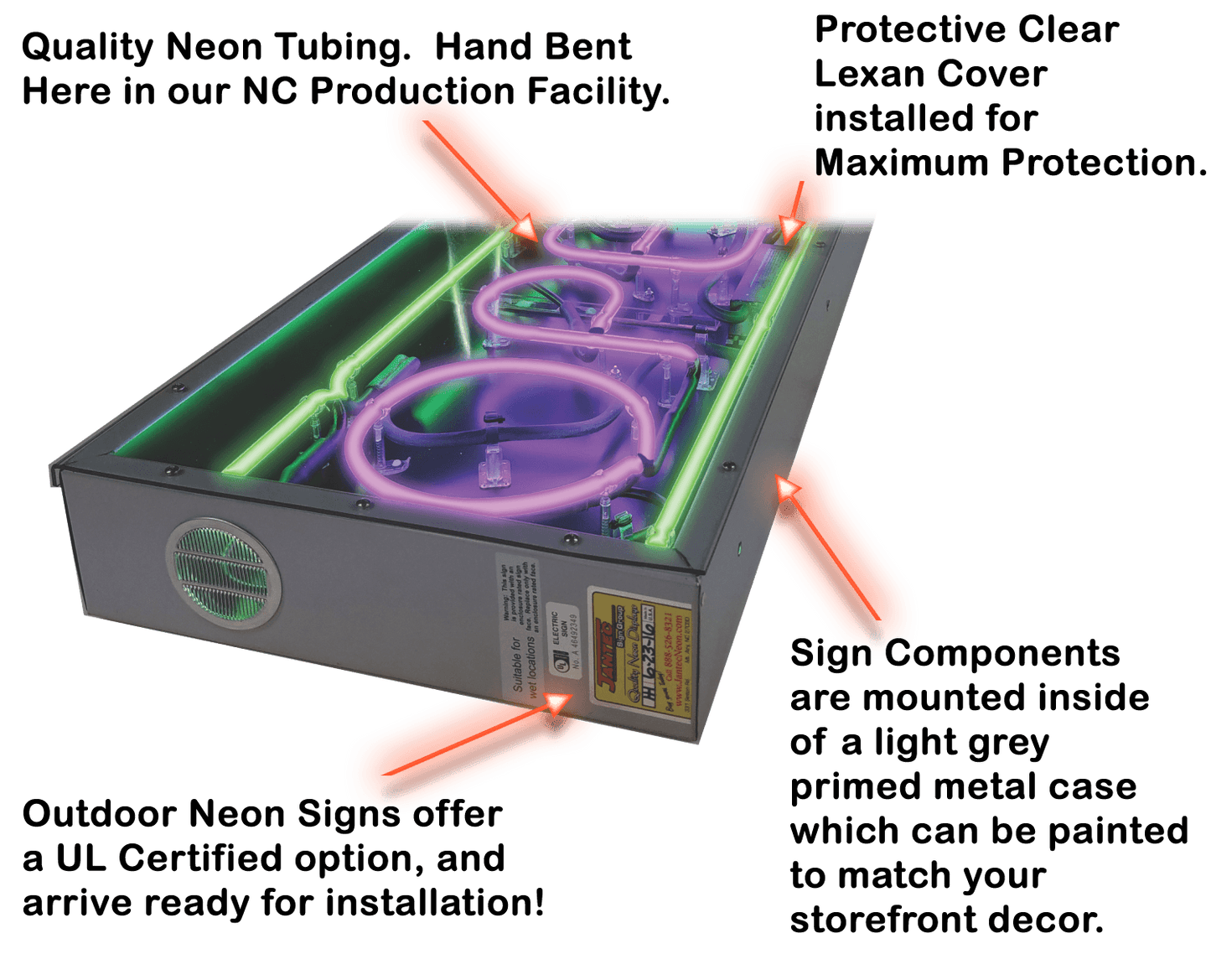 Custom Follow Yer' Nose BBQ Neon Sign