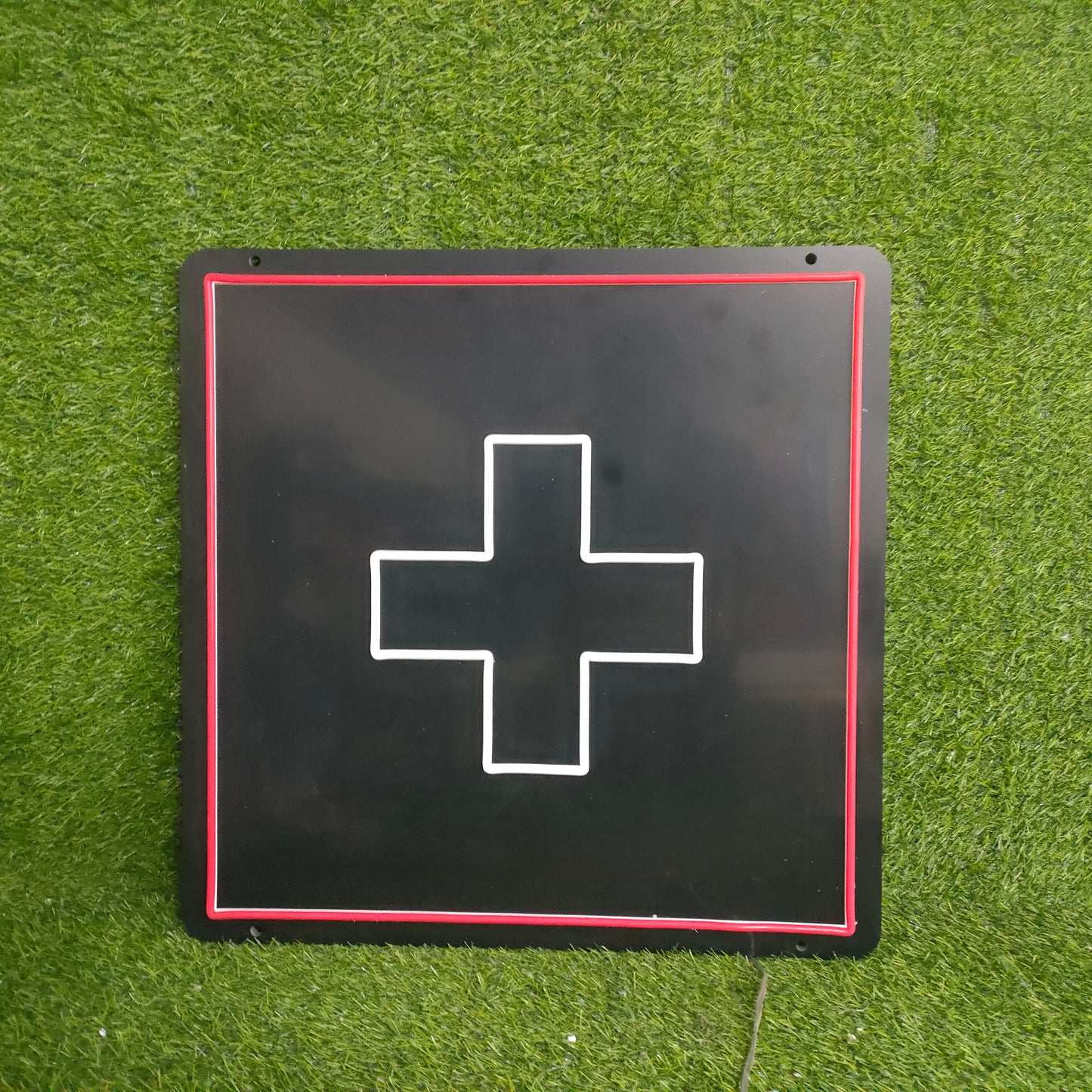 swiss flag neon sign