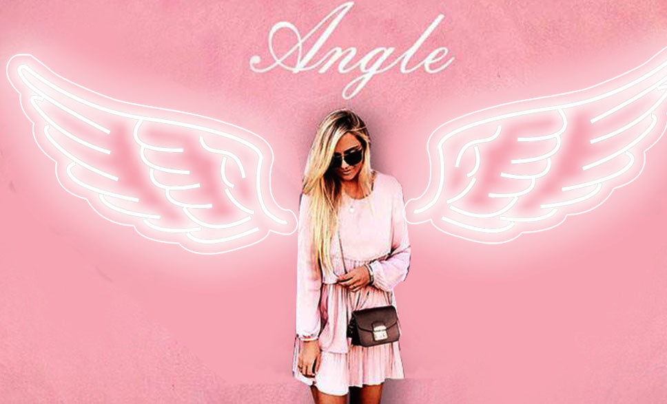 Angel Wings Neon Sign White
