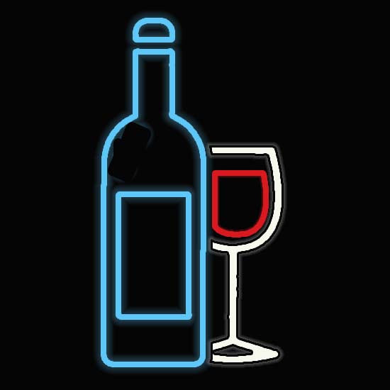 Wine bottle neon sign