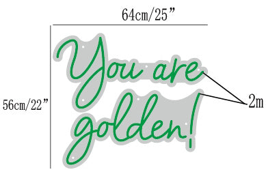 You are golden! neon sign mockup