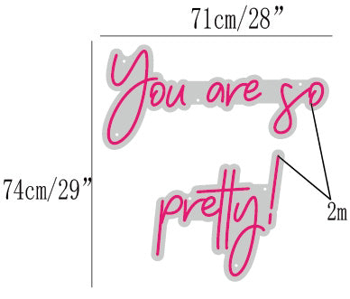 You are so pretty! neon sign mockup