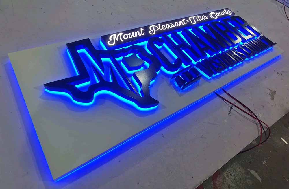 3d backlit sign